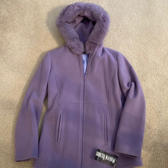 Marvin Richards 100% Wool Coat With original Tag - Fox Fur Collar size 6 - Picture 1 of 6